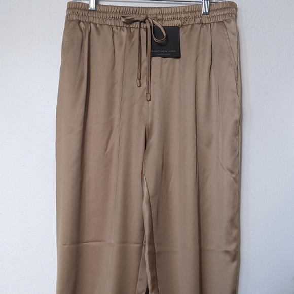 Marc New York Women's Satin Jogger Pants  Dark Taupe Size M - Picture 12 of 14